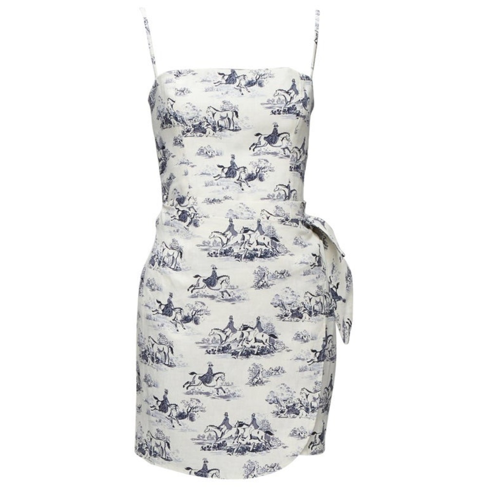 Blue and White Linen Dress